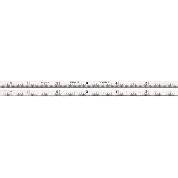 Starrett - 6" Long, 1/64, 1/32" Graduation, Rigid Spring Steel Rule - A1 Tooling