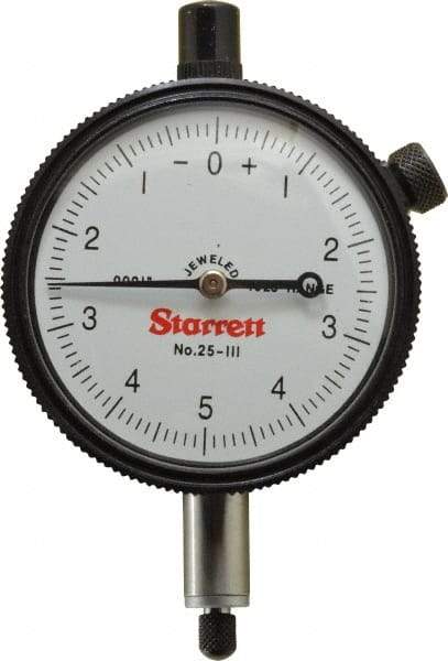 Starrett - 0.025" Range, 0-5-0 Dial Reading, 0.0001" Graduation Dial Drop Indicator - 2-1/4" Dial, 0.01" Range per Revolution - A1 Tooling