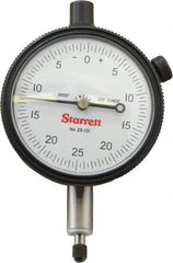 Starrett - 1/8" Range, 0-25-0 Dial Reading, 0.0005" Graduation Dial Drop Indicator - 2-1/4" Dial, 0.05" Range per Revolution, Revolution Counter - A1 Tooling