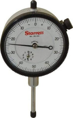 Starrett - 1" Range, 0-50-0 Dial Reading, 0.001" Graduation Dial Drop Indicator - 2-1/4" Dial, 0.1" Range per Revolution, Revolution Counter - A1 Tooling