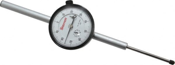 Starrett - 2" Range, 0-100 Dial Reading, 0.001" Graduation Dial Drop Indicator - 2-1/4" Dial, 0.1" Range per Revolution, Revolution Counter - A1 Tooling