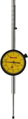 Starrett - 50mm Range, 0-100 Dial Reading, 0.01mm Graduation Dial Drop Indicator - 2-1/4" Dial, 0.0394" Range per Revolution, Revolution Counter - A1 Tooling