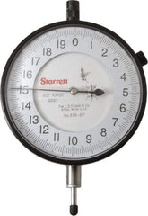 Starrett - 0.4" Range, 0-20 Dial Reading, 0.0001" Graduation Dial Drop Indicator - 3-5/8" Dial, 0.02" Range per Revolution - A1 Tooling