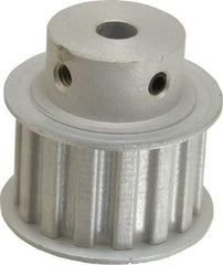 Power Drive - 15 Tooth, 3/8" Inside x 1.76" Outside Diam, Hub & Flange Timing Belt Pulley - 1" Belt Width, 1.79" Pitch Diam, 1-1/4" Face Width, Aluminum - A1 Tooling