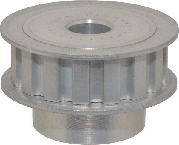 Power Drive - 16 Tooth, 1/2" Inside x 1.88" Outside Diam, Hub & Flange Timing Belt Pulley - 1/2" Belt Width, 1.91" Pitch Diam, 0.719" Face Width, Aluminum - A1 Tooling