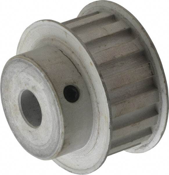 Power Drive - 16 Tooth, 1/2" Inside x 1.88" Outside Diam, Hub & Flange Timing Belt Pulley - 3/4" Belt Width, 1.91" Pitch Diam, 1" Face Width, Aluminum - A1 Tooling