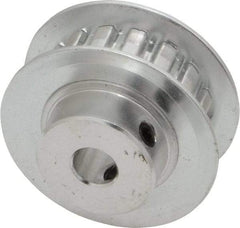 Power Drive - 16 Tooth, 1/4" Inside x 1" Outside Diam, Hub & Flange Timing Belt Pulley - 1/4" Belt Width, 1.019" Pitch Diam, 0.438" Face Width, Aluminum - A1 Tooling