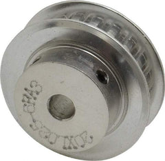 Power Drive - 20 Tooth, 1/4" Inside x 1.253" Outside Diam, Hub & Flange Timing Belt Pulley - 1/4" Belt Width, 1.273" Pitch Diam, 0.438" Face Width, Aluminum - A1 Tooling