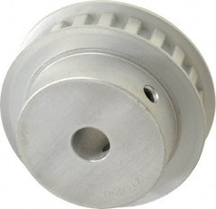 Power Drive - 21 Tooth, 1/2" Inside x 2.477" Outside Diam, Hub & Flange Timing Belt Pulley - 1/2" Belt Width, 2.507" Pitch Diam, 3/4" Face Width, Aluminum - A1 Tooling