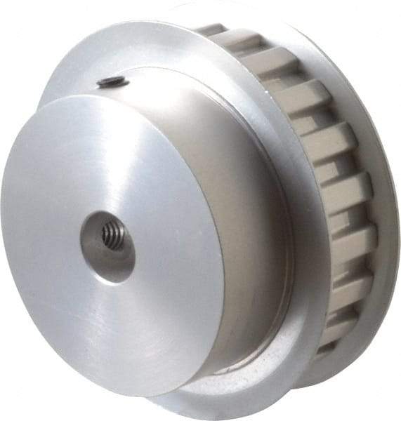 Power Drive - 22 Tooth, 1/2" Inside x 2.596" Outside Diam, Hub & Flange Timing Belt Pulley - 1/2" Belt Width, 2.626" Pitch Diam, 3/4" Face Width, Aluminum - A1 Tooling