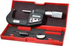 Starrett - 25.4mm to 2" Micro-Lapped Carbide Electronic Outside Micrometer - Exact Industrial Supply