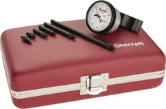 Starrett - 0 to 8.6 Inch Range, Steel, White Dial Depth Gage - 0.001 Inch Graduation, 2-1/2 Inch Base Measuring Length - A1 Tooling