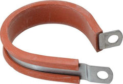 Made in USA - 1-3/4" Pipe, 1-3/4" Rod, Cushion Clamp - Gray & Red, Galvanized Steel & Silcone Cushion - A1 Tooling