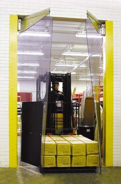 TMI, LLC - 10' Door Width x 10' Door Height PVC Bi-Parting Flexible Swinging Door - 0.16" Strip Thickness, Clear - A1 Tooling