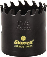 Starrett - 1-3/4" Diam, 1-5/8" Cutting Depth, Hole Saw - Carbide-Tipped Saw, Toothed Edge - A1 Tooling