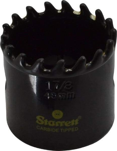 Starrett - 1-7/8" Diam, 1-5/8" Cutting Depth, Hole Saw - Carbide-Tipped Saw, Toothed Edge - A1 Tooling