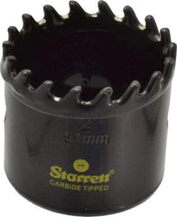 Starrett - 2" Diam, 1-5/8" Cutting Depth, Hole Saw - Carbide-Tipped Saw, Toothed Edge - A1 Tooling