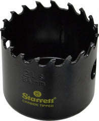 Starrett - 2-1/8" Diam, 1-5/8" Cutting Depth, Hole Saw - Carbide-Tipped Saw, Toothed Edge - A1 Tooling