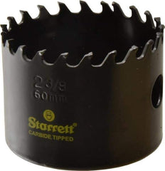 Starrett - 2-3/8" Diam, 1-5/8" Cutting Depth, Hole Saw - Carbide-Tipped Saw, Toothed Edge - A1 Tooling