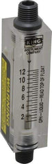 King - 1/4" FNPT Port Block Style, Inline Flowmeter - 100 Max psi, 12 GPH, Acrylic - A1 Tooling