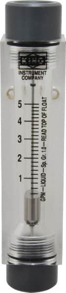 King - 1/2" FNPT Port Block Style, Inline Flowmeter - 100 Max psi, 5 GPM, Acrylic - A1 Tooling