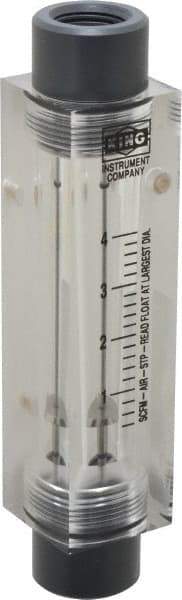 King - 1/2" FNPT Port Block Style, Inline Flowmeter - 125 Max psi, 4 SCFM, Acrylic - A1 Tooling