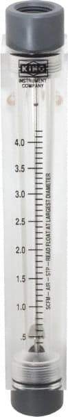 King - 1/2" FNPT Port Block Style, Inline Flowmeter - 125 Max psi, 4.2 SCFM, Acrylic - A1 Tooling