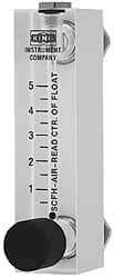 King - 1" M Port Block Style, Panel Mount Flowmeter - 125 Max psi, 60 SCFM, Acrylic - A1 Tooling