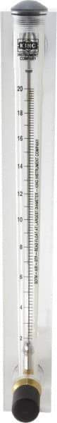 King - 1/2" F Port Block Style, Panel Mount Flowmeter - 125 Max psi, 20 SCFM, Acrylic - A1 Tooling