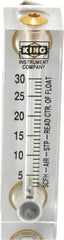 King - 1/4" FNPT Port Block Style, Panel Mount Flowmeter - 125 Max psi, 30 SCFH, Acrylic - A1 Tooling