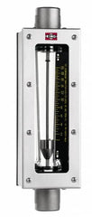 King - 1" FNPT Port Glass Tube/Stainless Case Flowmeter - 200 Max psi, 26.0 GPM, 304 Stainless Steel - A1 Tooling