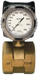 Made in USA - 3" NPT Port RCM Industries Flo-Gage Flowmeter - 180 Max psi, 40 to 300 GPM, Bronze - A1 Tooling