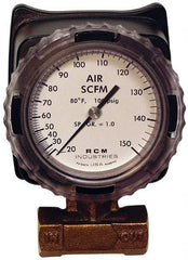 Made in USA - 3/4" NPT Port RCM Industries Flo-Gage Flowmeter - 180 Max psi, Bronze - A1 Tooling