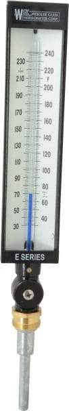 WGTC - 30 to 240°F, Industrial Thermometer without Thermowell - 3-1/2 Inch Stem Length, 1-1/4 to 18 Inch Thread - A1 Tooling