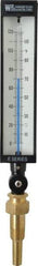 WGTC - 120°F, Industrial Thermometer with Lagging Thermowell - 3-1/2 Inch Stem Length, 1-1/4 to 18 Inch Thread - A1 Tooling