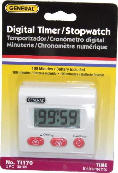 General - Minute Second Count Up and Down Timer - White - A1 Tooling