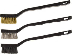 Hyde Tools - Brass, Nylon & Stainless Steel Surface Preparation Brush - 1/2" Bristle Length, Polypropylene Handle - A1 Tooling