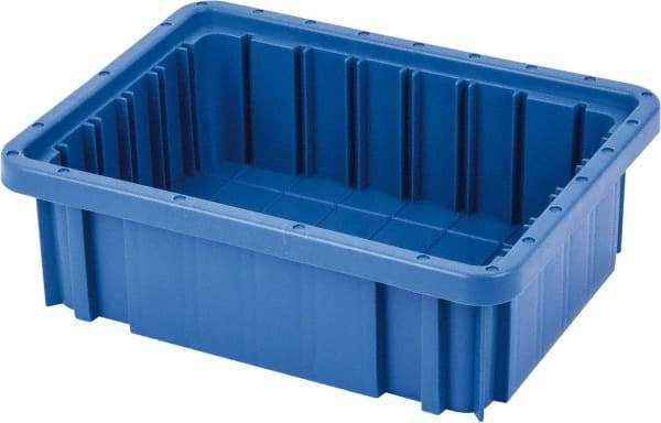 Quantum Storage - 50 Lb Load Capacity Blue Polypropylene Dividable Container - Stacking, 10.9" Long x 8.3" Wide x 3-1/2" High - A1 Tooling