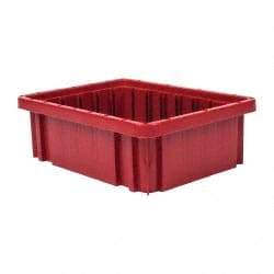 Quantum Storage - 50 Lb Load Capacity Red Polypropylene Dividable Container - Stacking, 10.9" Long x 8.3" Wide x 3-1/2" High - A1 Tooling