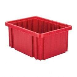 Quantum Storage - 50 Lb Load Capacity Red Polypropylene Dividable Container - Stacking, 10.9" Long x 8.3" Wide x 5" High - A1 Tooling