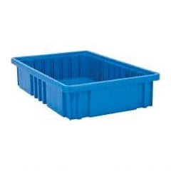 Quantum Storage - 75 Lb Load Capacity Blue Polypropylene Dividable Container - Stacking, 16-1/2" Long x 10.9" Wide x 3-1/2" High - A1 Tooling