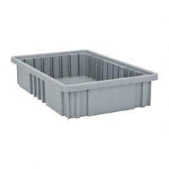 Quantum Storage - 75 Lb Load Capacity Gray Polypropylene Dividable Container - Stacking, 16-1/2" Long x 10.9" Wide x 3-1/2" High - A1 Tooling