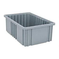 Quantum Storage - 75 Lb Load Capacity Gray Polypropylene Dividable Container - Stacking, 16-1/2" Long x 10.9" Wide x 6" High - A1 Tooling