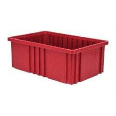 Quantum Storage - 75 Lb Load Capacity Red Polypropylene Dividable Container - Stacking, 16-1/2" Long x 10.9" Wide x 6" High - A1 Tooling