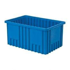 Quantum Storage - 75 Lb Load Capacity Blue Polypropylene Dividable Container - Stacking, 16-1/2" Long x 10.9" Wide x 8" High - A1 Tooling