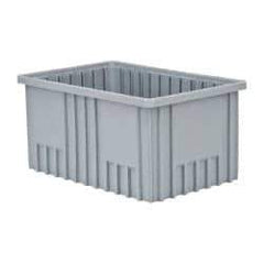 Quantum Storage - 75 Lb Load Capacity Gray Polypropylene Dividable Container - Stacking, 16-1/2" Long x 10.9" Wide x 8" High - A1 Tooling