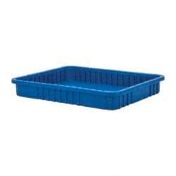 Quantum Storage - 100 Lb Load Capacity Blue Polypropylene Dividable Container - Stacking, 22-1/2" Long x 17-1/2" Wide x 3" High - A1 Tooling