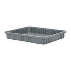 Quantum Storage - 100 Lb Load Capacity Gray Polypropylene Dividable Container - Stacking, 22-1/2" Long x 17-1/2" Wide x 3" High - A1 Tooling