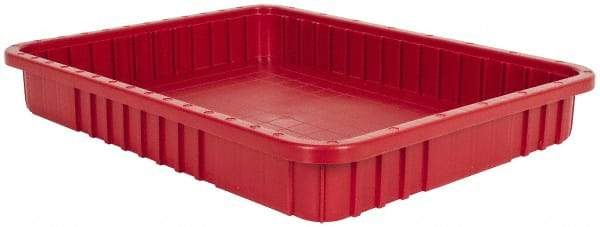 Quantum Storage - 100 Lb Load Capacity Red Polypropylene Dividable Container - Stacking, 22-1/2" Long x 17-1/2" Wide x 3" High - A1 Tooling