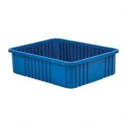 Quantum Storage - 100 Lb Load Capacity Blue Polypropylene Dividable Container - Stacking, 22-1/2" Long x 17-1/2" Wide x 6" High - A1 Tooling